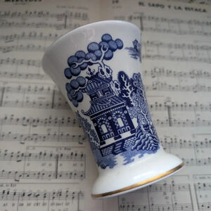 Willow Blue and White Ceramic Vase Coalport England